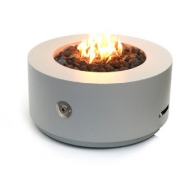 Lareira para Área Externa a Gás Redonda Modelo Coliseum- Base em Chapa Metálica