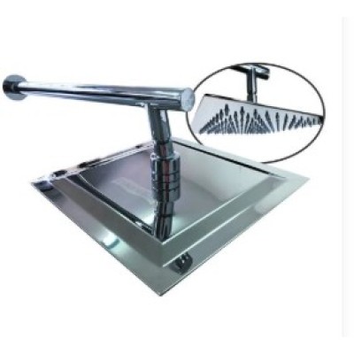 Ducha Cascata 25 x 25 em Aço Inox Com cano de 1/2 Polegada
